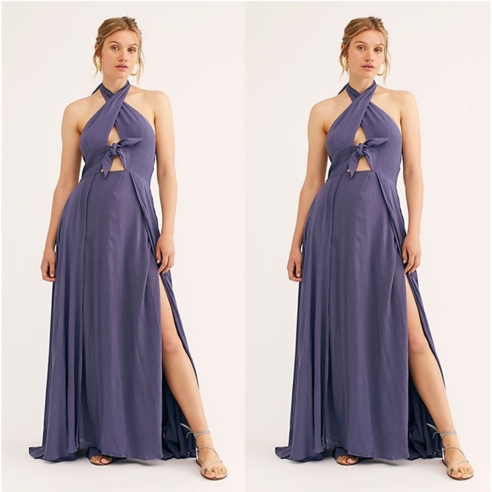 FREE PEOPLE Twisted Front Halter Endless Summer Maxi Dress Size XS - Picture 7 of 9